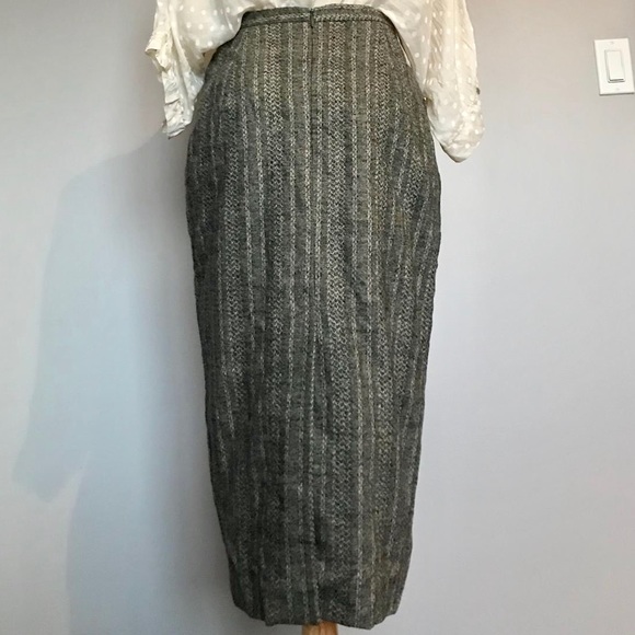 Vintage 80s High Waisted Wool Pencil Skirt - Picture 4 of 6